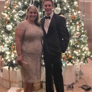 Adrianna Papell embroidered dress.